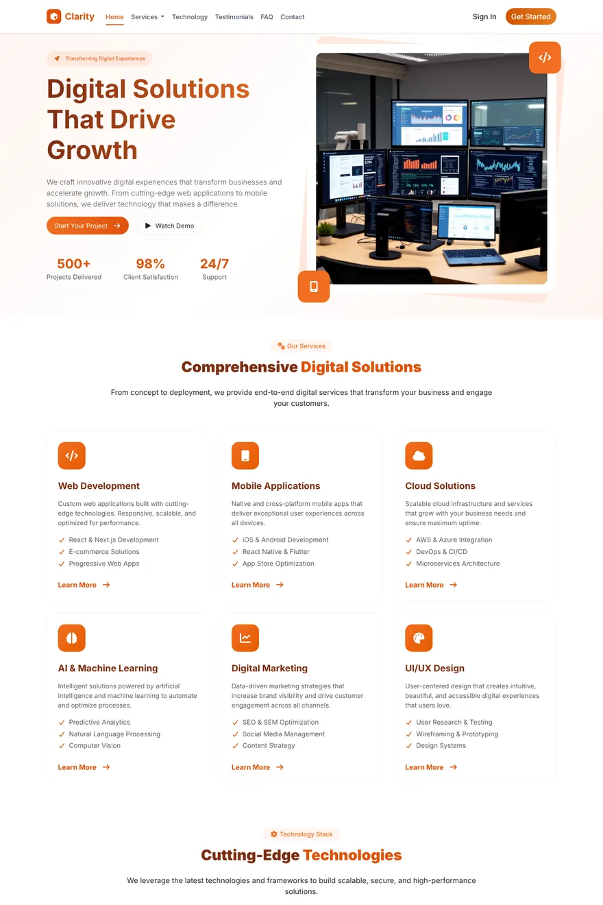 Clarity website — built by Aseel Mahmoud Alqedra