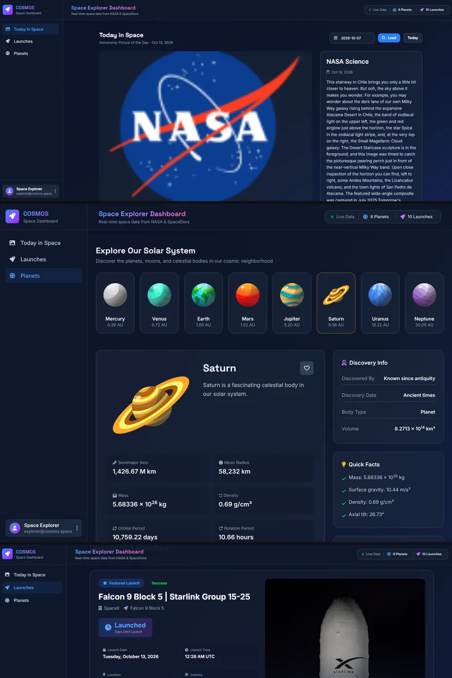 Cosmos website — built by Aseel Mahmoud Alqedra