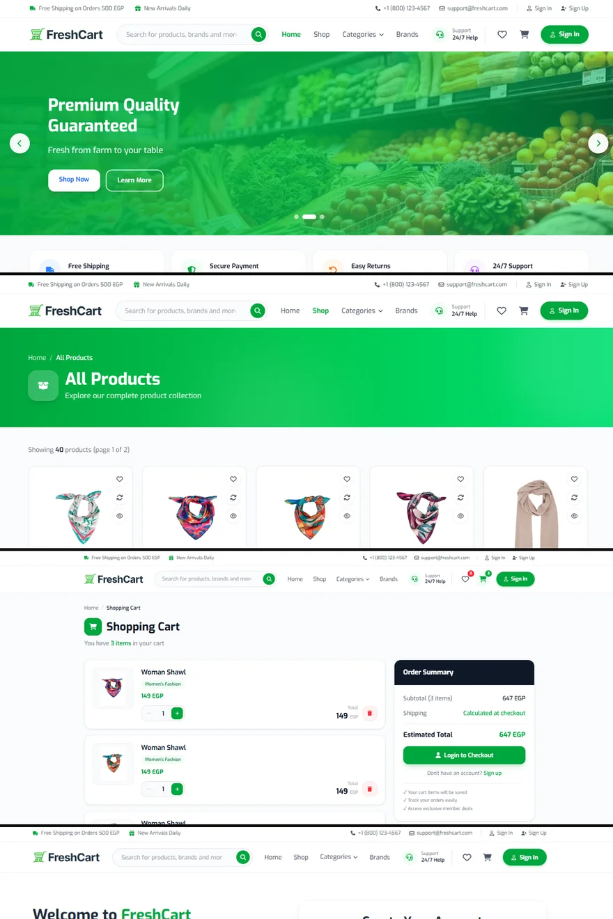FreshCart website — built by Aseel Mahmoud Alqedra