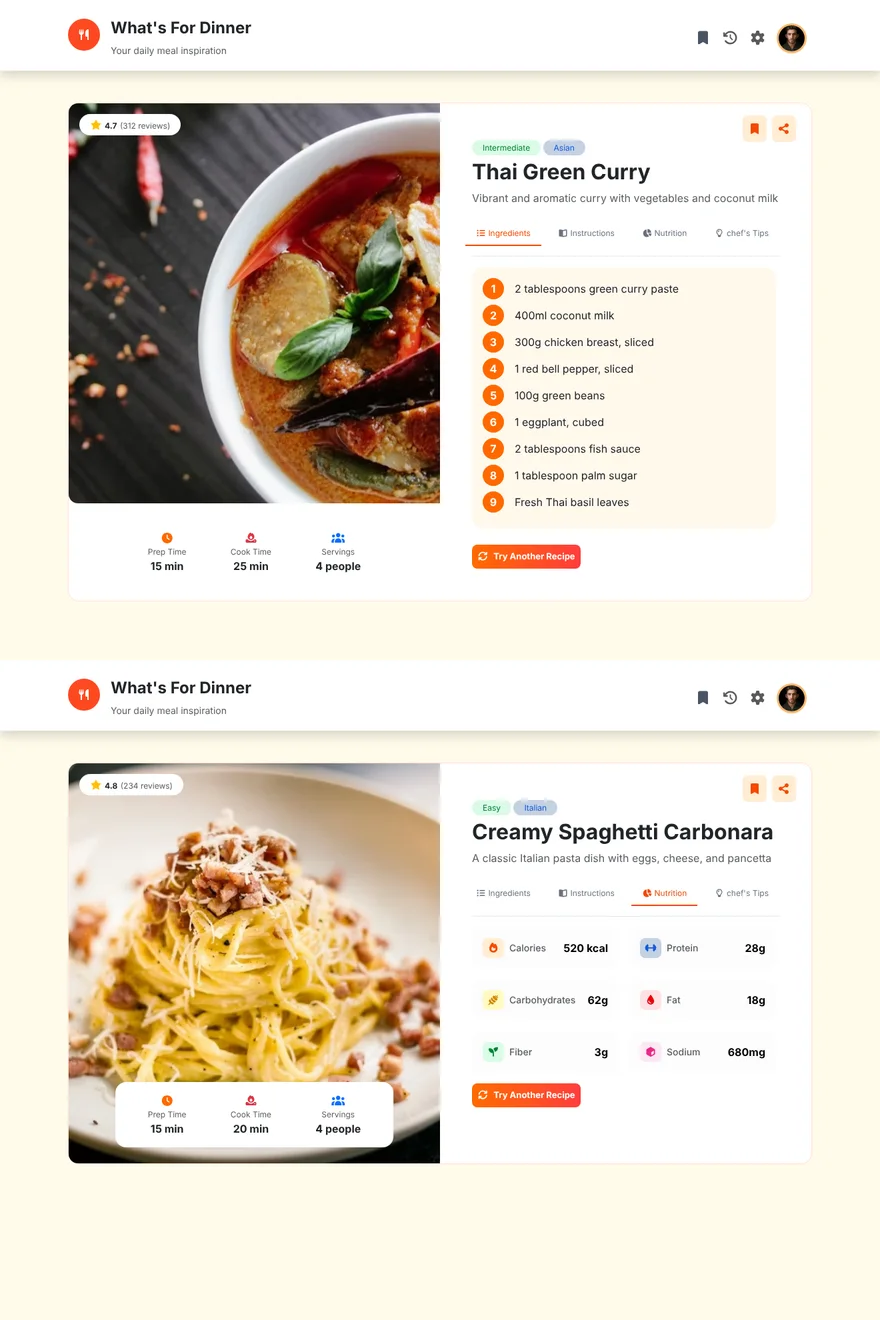 What's For Dinner website — built by Aseel Mahmoud Alqedra